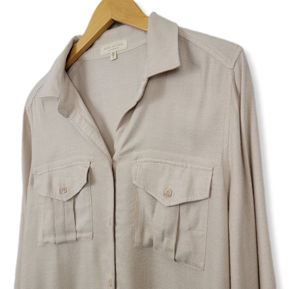 🆕️Side Stitch Los Angeles Soft Flowy Longsleeve Button-up Shirt - Picture 3 of 7